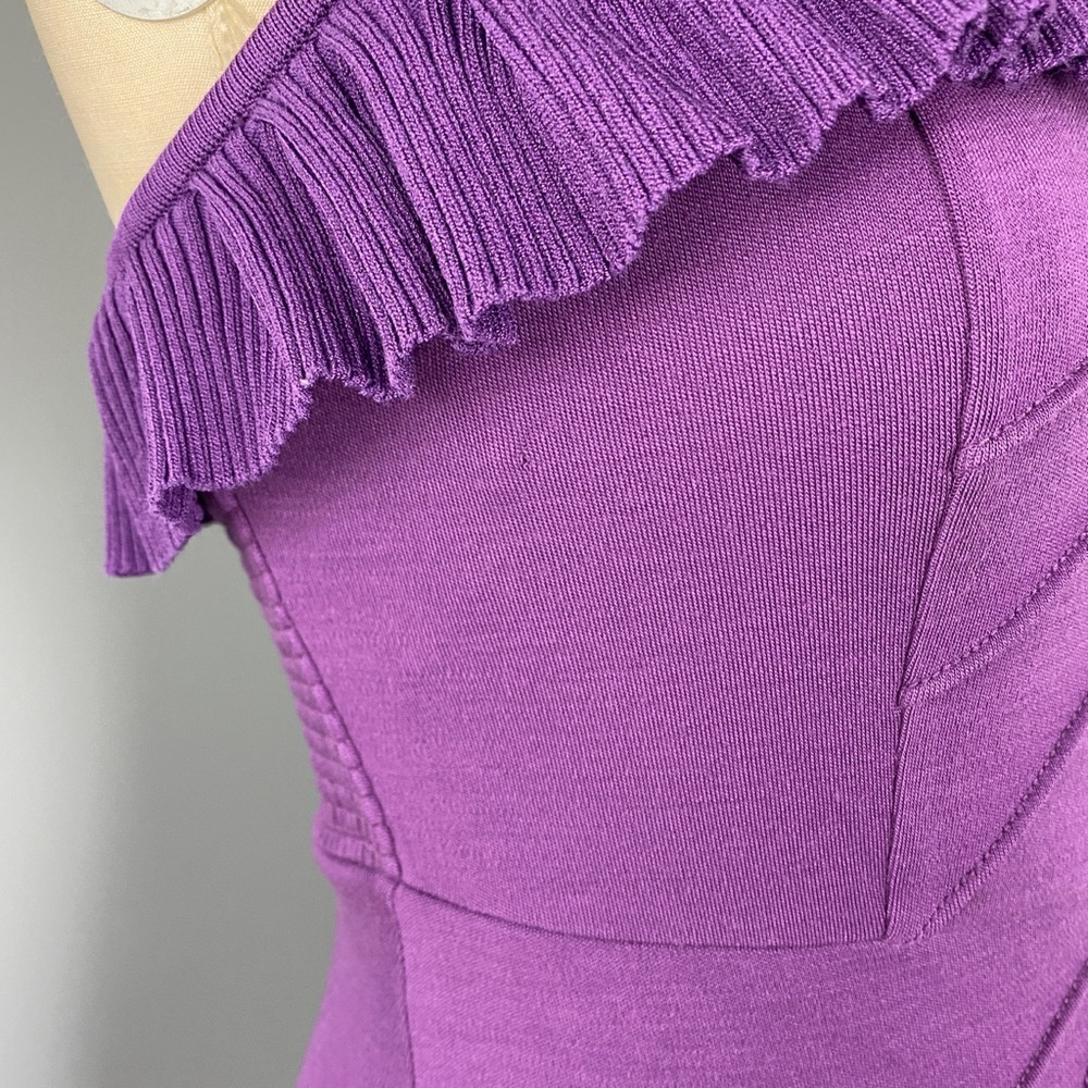 Catherine Malandrino Women's Strapless Wool Dress Purple Size M - Picture 8 of 14